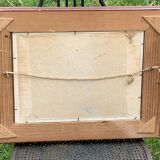 Framed painting, painting, southern farmhouse, Ismael sign, painting on framed canvas cardboard, vintage