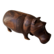 Zoomorphic wooden hippopotamus statuette sculpture