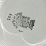 St Amand cup and ramekin blue stripes