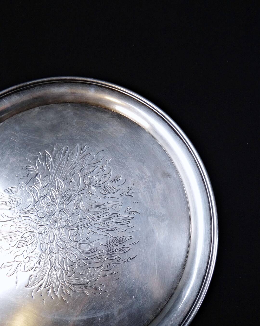 Solid silver tray signed Sazikov Russian wedding dish from 1868