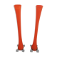 Pair of soliflores vases in orange glass
