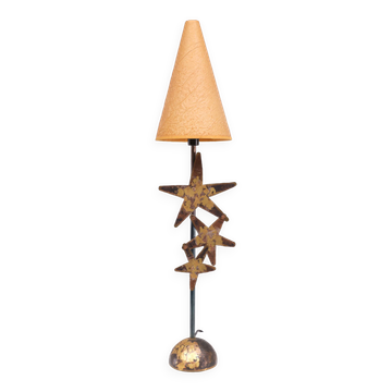 Lampe de table faite main en laiton Robert Kostka 1980 France