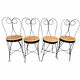 Lot de 4 chaises vintage en fer forgé 1940