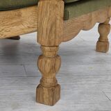 1970s, Danish armchair, original condition, wool, solid oak wood.