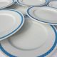 Set 12 plates checkered earthenware blue Lustucru diam25