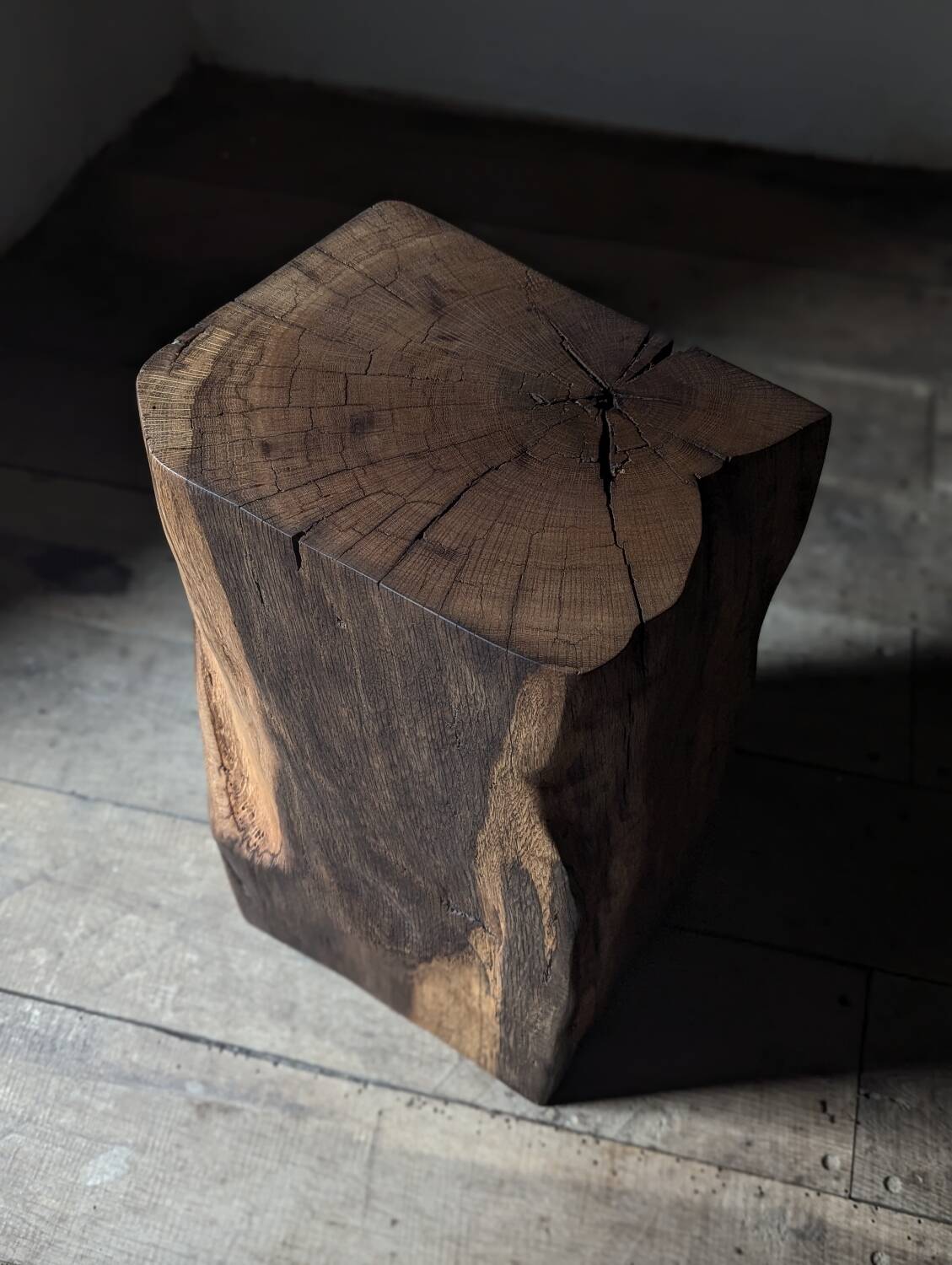 Antique oak pedestal