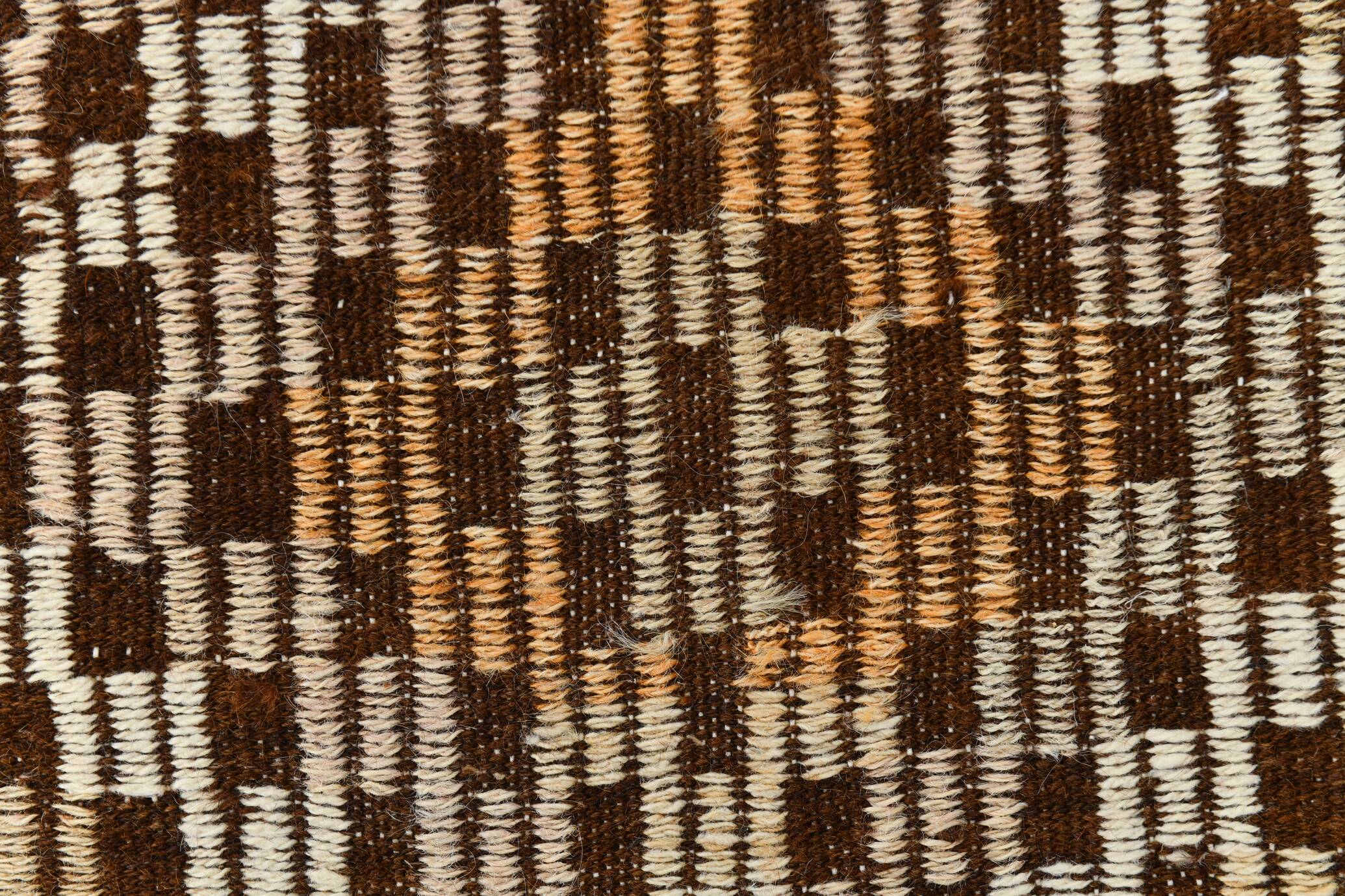 Green & Red Details Vintage Kilim Rug, Oushak Area Rug, 233x300Cm