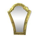 Miroir biseauté en bois et stuc doré 49 x 35,5 cm