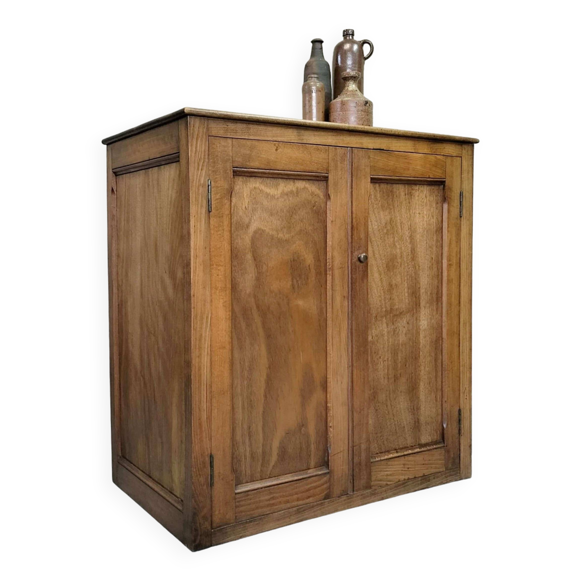 Small wooden sideboard with two doors.