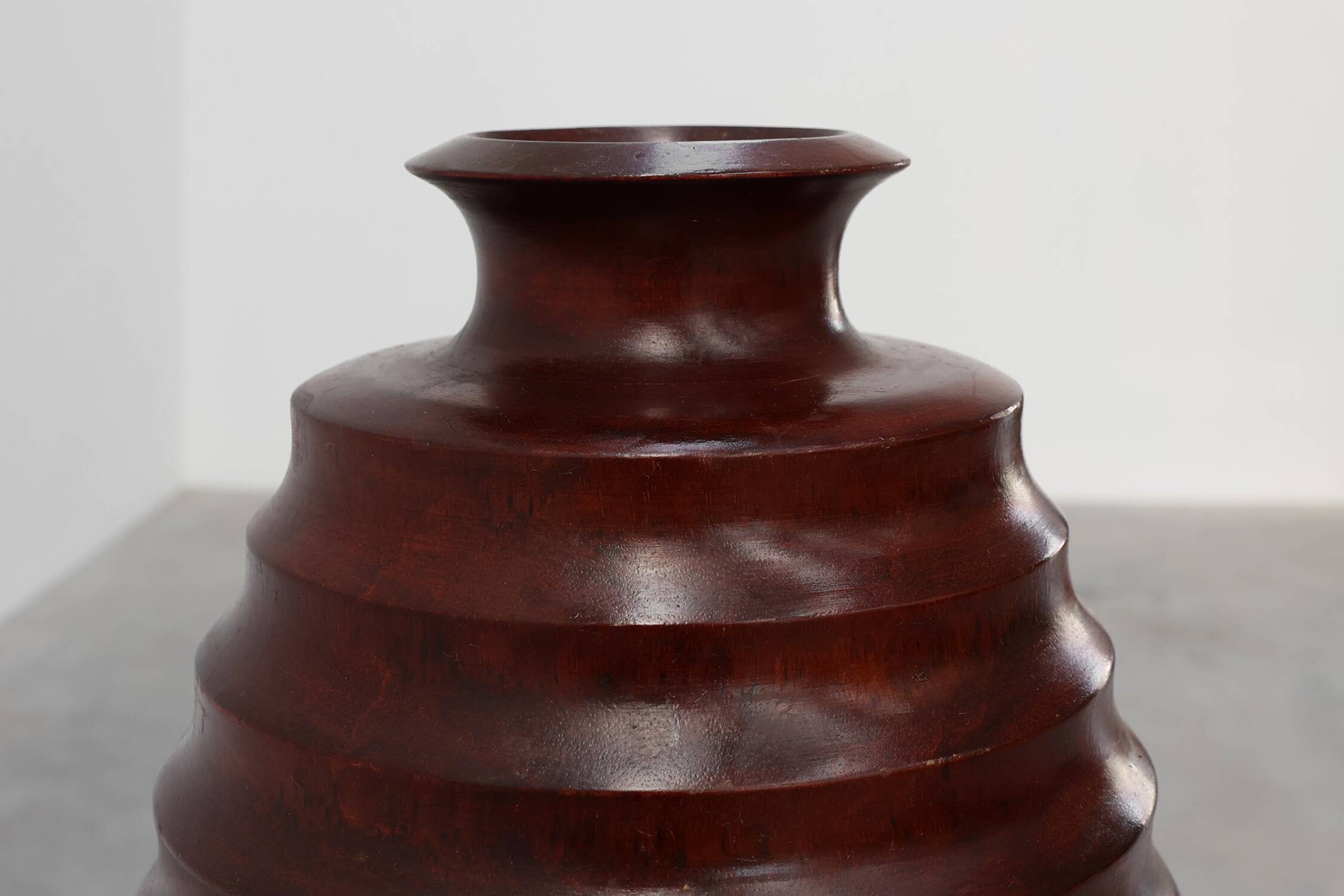 Large French turned wood vase in Art Deco style, ca. 1925