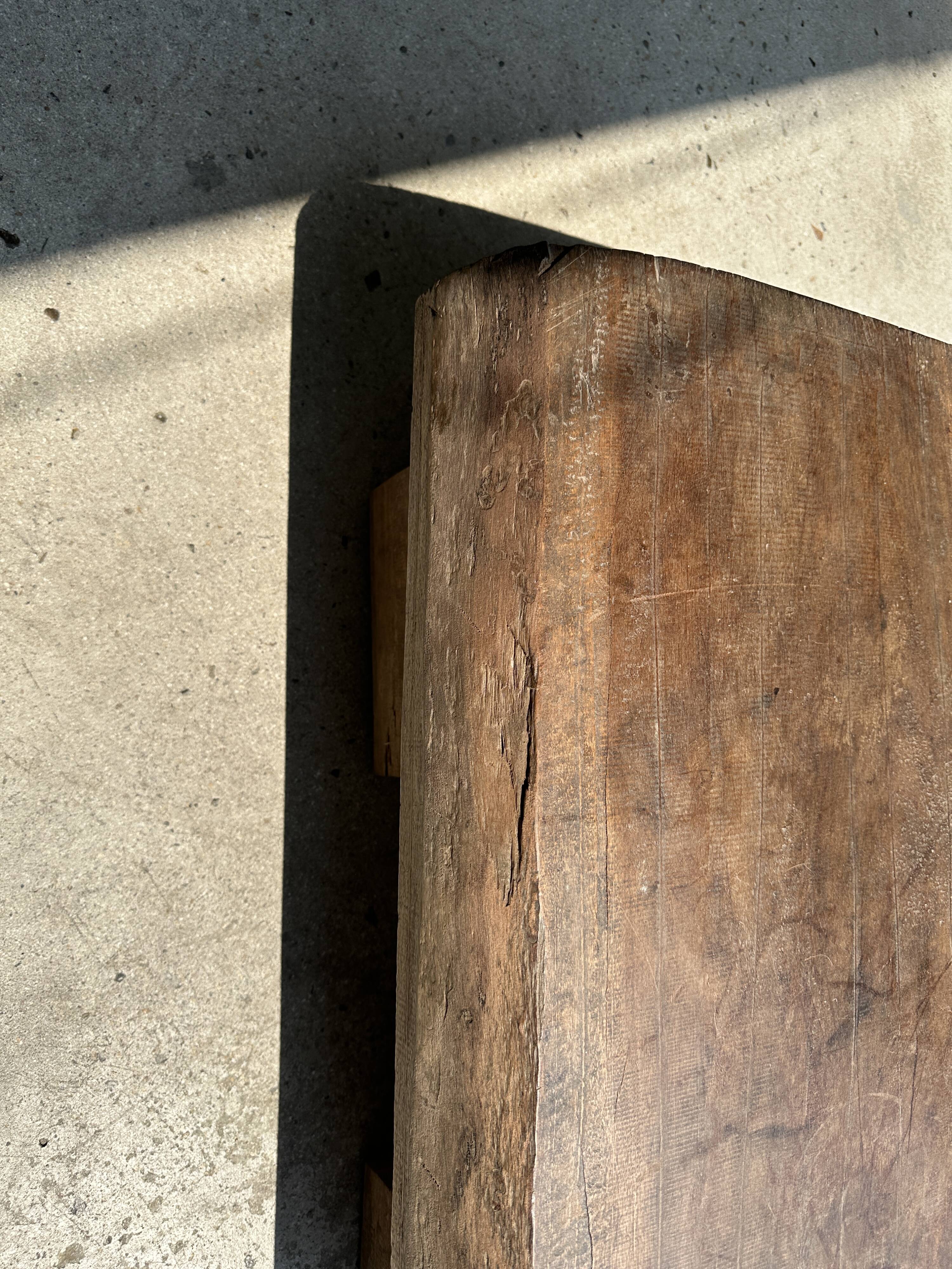 Asian solid wood quadripod brutalist coffee table H30 L81 l42