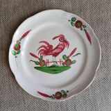 Two plates Les Islettes 19th century Rooster plate