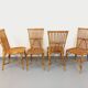 Set of 4 vintage Audoux Minet rattan chairs from the 1950s and 60s.