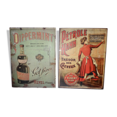 Lot de 2 plaques publicitaires en tôle