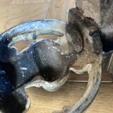 Chenets anciens en bronze et fonte