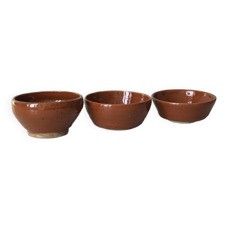 Set of 3 handmade glazed ceramic ramekins