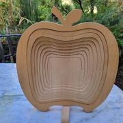 Corbeille à fruit en bois pliable et dessous de plat