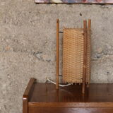 Lampe en rotin tressé des années 60