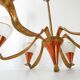 Lustre 1950 en laiton et cuivre vintage