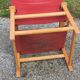 Fauteuil safari en hêtre et toile coton