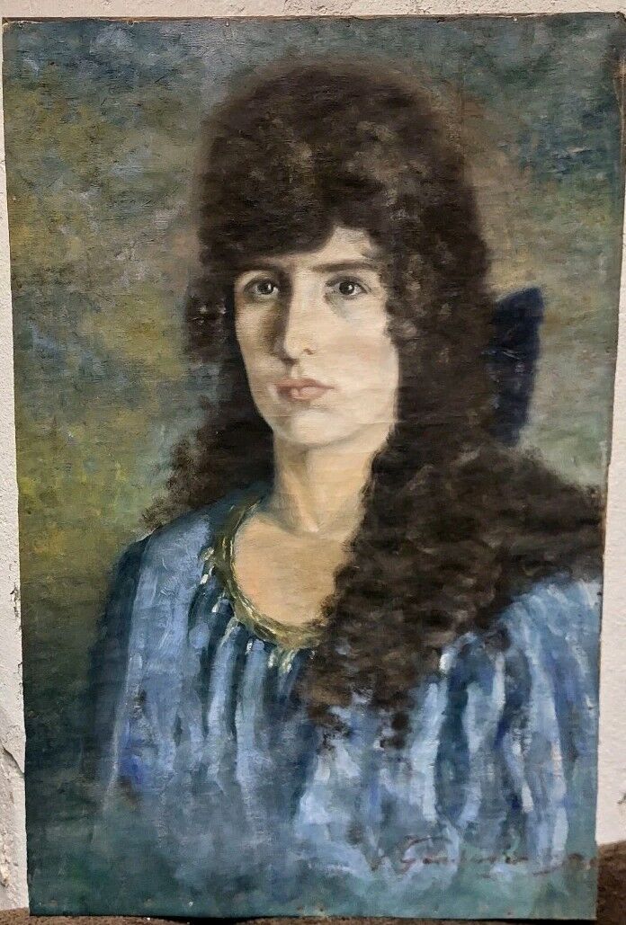 Painting on canvas, portrait of a woman, signed and dated 1926