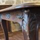 Antique dining set. Table 1.58 m x 1.10 m + 6 chairs from the 1920s.
