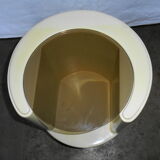 Cylindrical fiberglass bedside table from the 60s