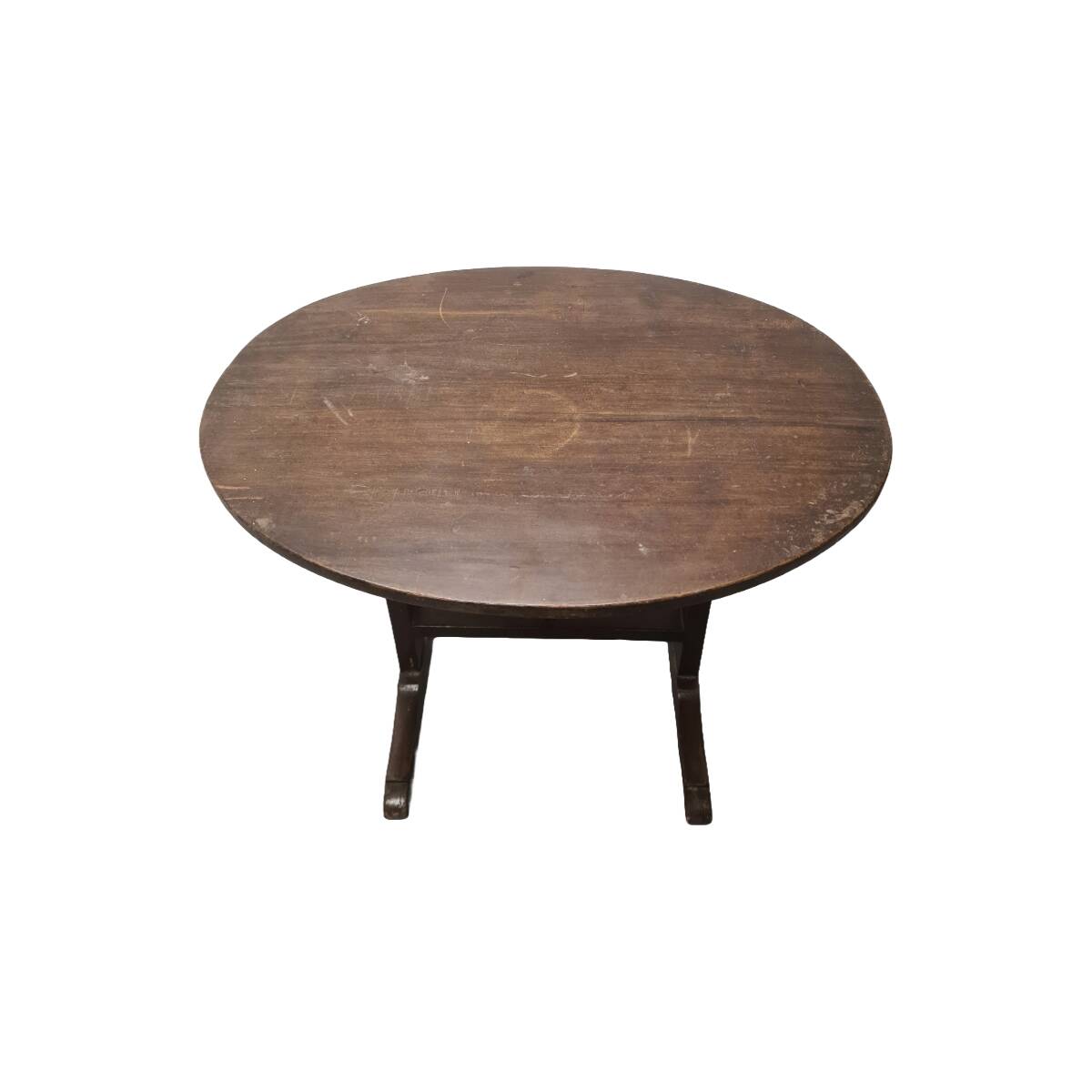 Antique French Oval Vigneron Side Table, late 1800s