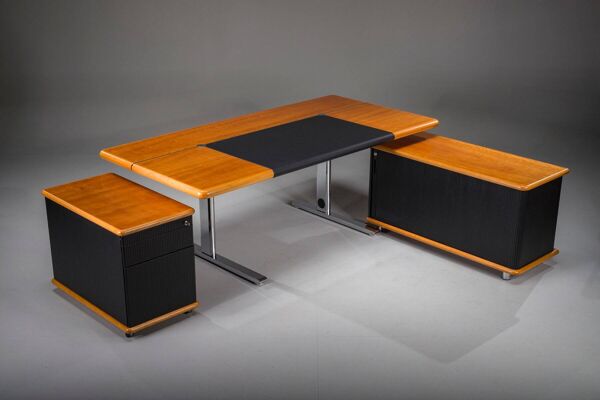 Ensemble de bureau de direction de Walter Knoll / Wilhelm Knoll, Allemagne, années 1970, ensemble de 3