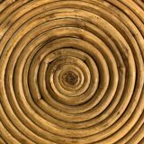 Round rattan and brass underside, 1960