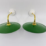 Enamelled sheet metal wall lights