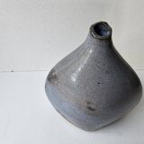 Grey glazed ceramic free-form vase - Height 17cm
