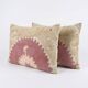 Set of 2 vintage embroidered cushion covers 36x56 cm
