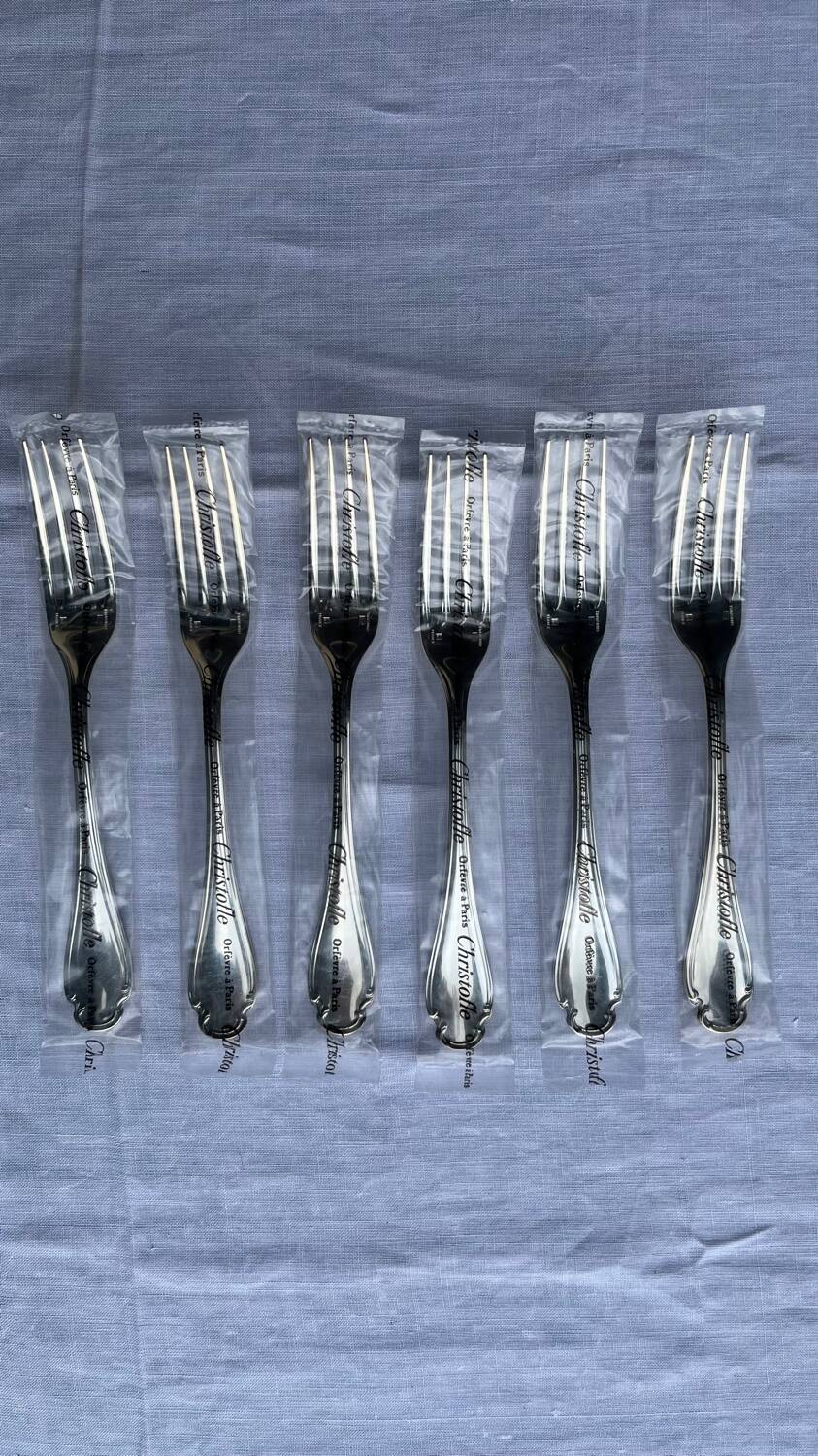 Set of 6 Christofle Pompadour forks