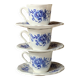3 tasses à café anciennes bleues Sarreguemines France