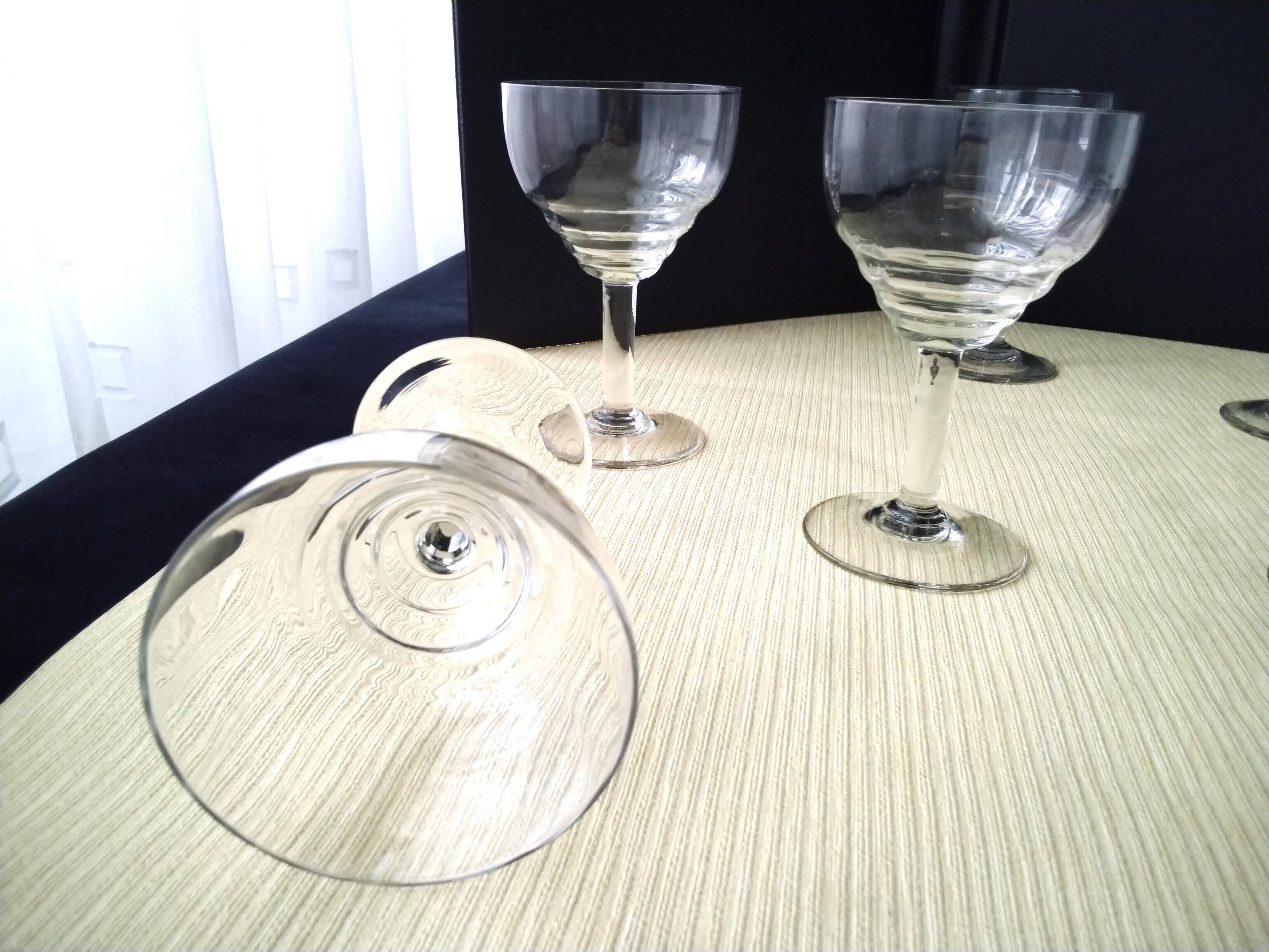 6 old wine glasses