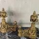 Pair of Louis XVI Style Gilt Bronze Andirons, 19th Century