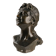 Ancient sculpture of a young woman's face in bronze, 19th-20th century.