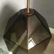 Carl Fagerlund for Orrefors smoked glass pendant lamp, 1960s