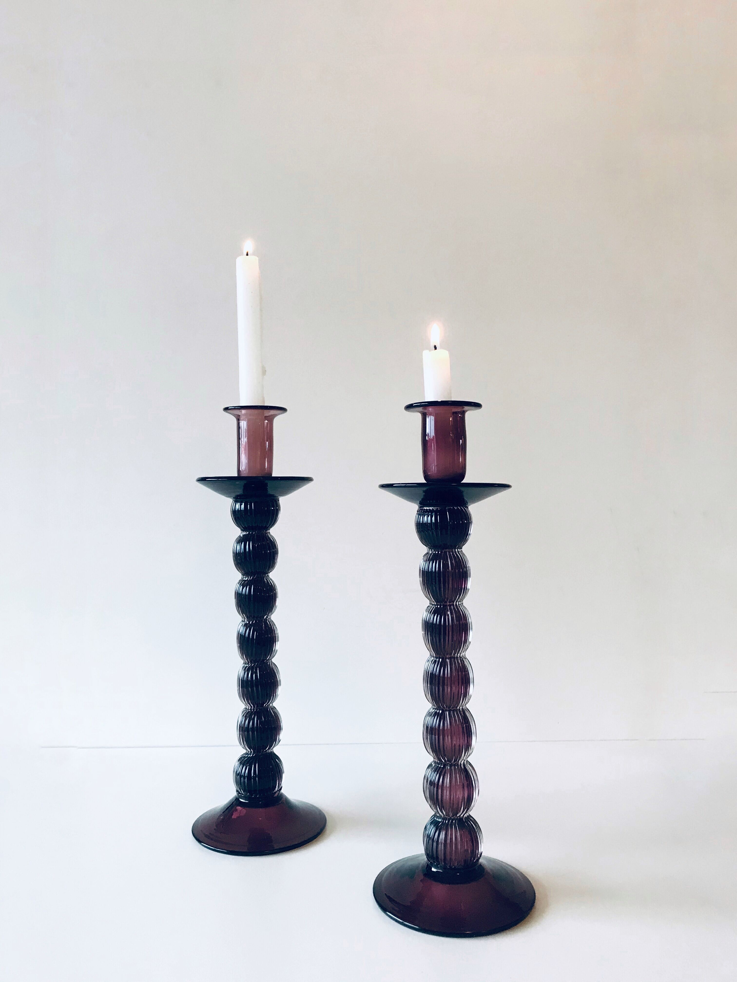Glass candlesticks
