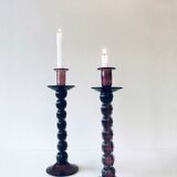 Glass candlesticks