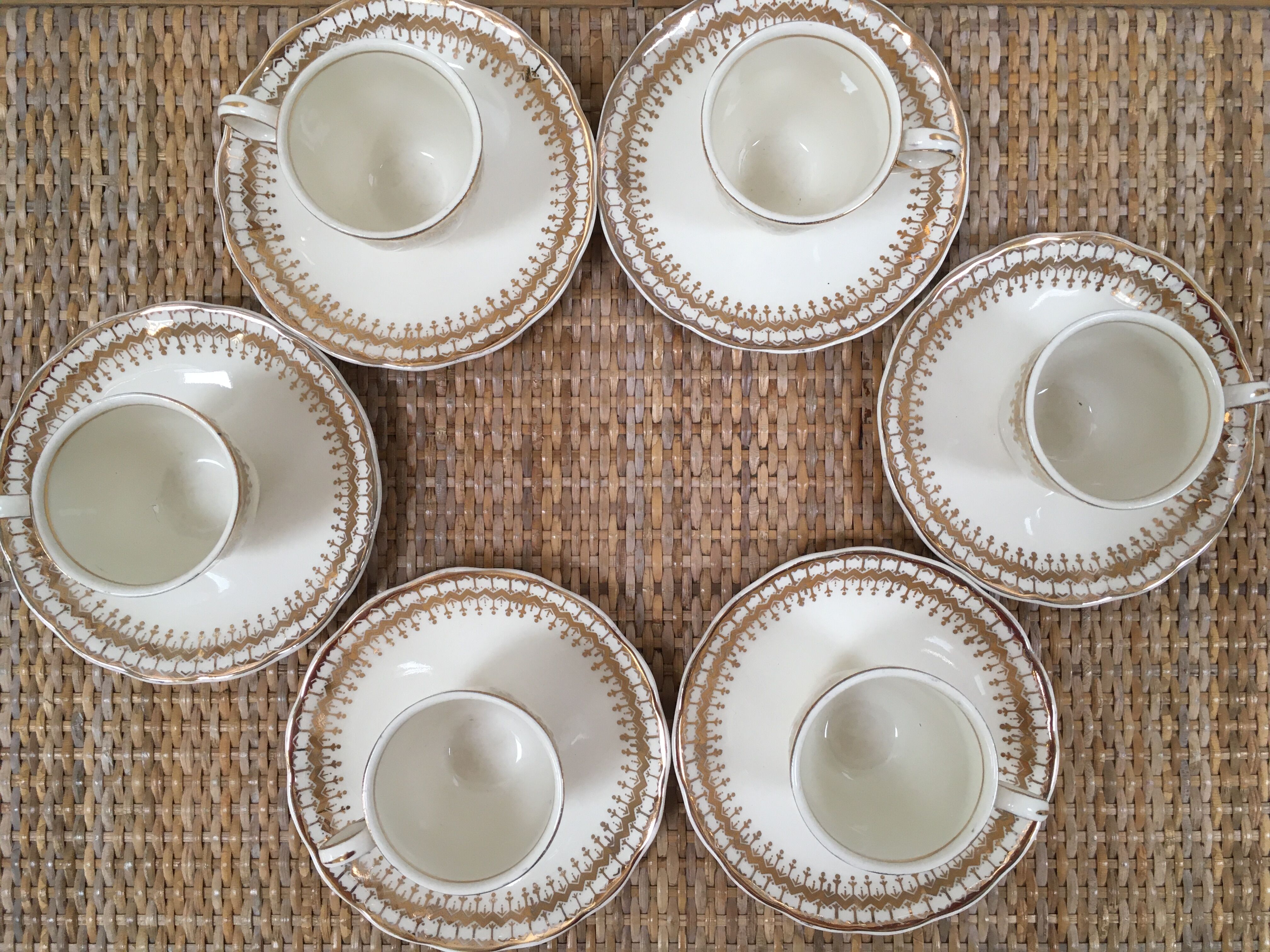 Lot of 6 old Grindley England coffee cups