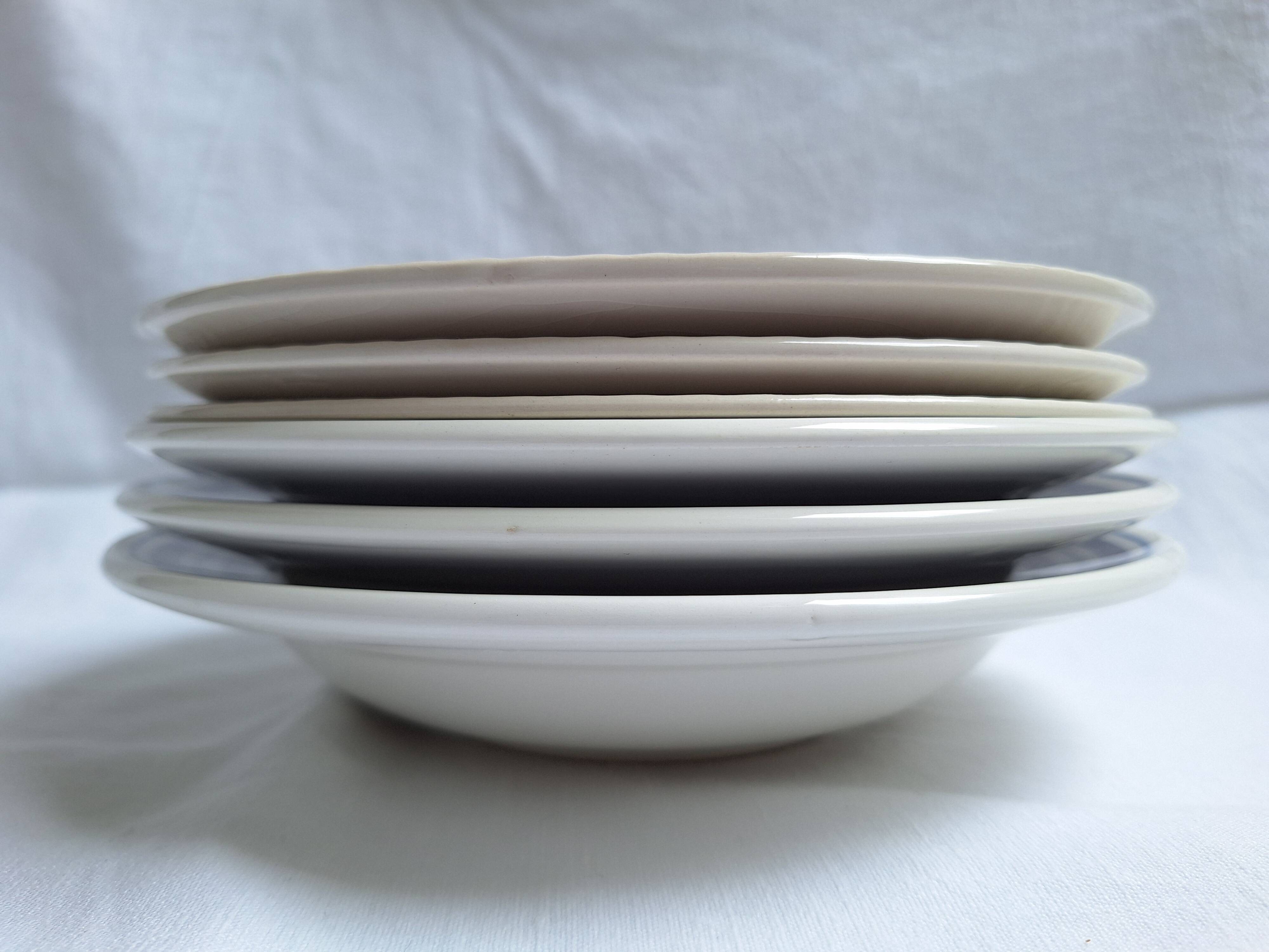 Vintage blue soup plates