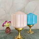Art Deco lamp from the 1930s with an opaline globe featuring a pink flower.