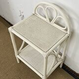 Vintage rattan side table / bedside table
