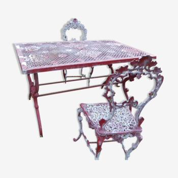 Antique garden table and chairs