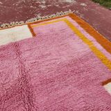 Large pink Berber rug 290x210 cm thick Handmade – Bohemian chic style
