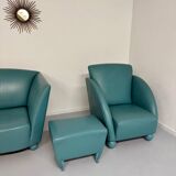 Living room sofa and armchair Atlantis design from the 90s by Wittmann vintage