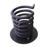 Spiral metal candle holder spring with candle, bronze appearance