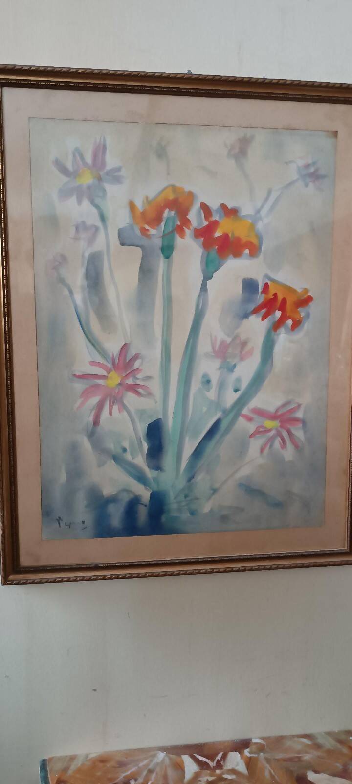 Mixed media painting by Enzo Pregno. (Alexandria, 1898 - Florence, 1972)